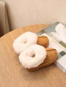 1 Pair Children's Comfortable Winter Boots, Unisex Fashion Flat Snow Boots