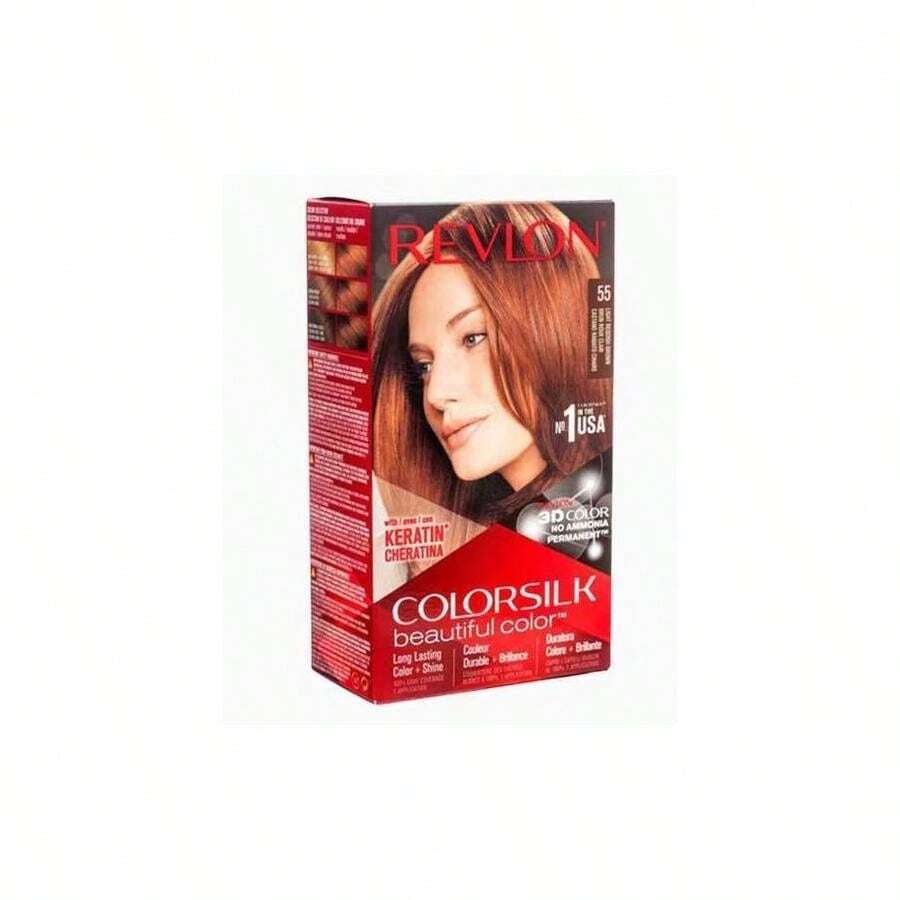 Revlon Coloursilk Beautiful Colour Permanent Hair Colour 55 Light Reddish Brown - White - View 1