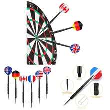 Metal Tip Darts, Steel Tip Darts, Professional Metal Darts, Darts Metal Tip Set, Metal Darts Dartboard - Flags-black + 18 Pack - View 1
