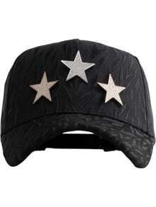 Gorra Barbas Hats rockstar x Ct  Negro Ajustable Liso tres estrellas - Negro - Ver 1