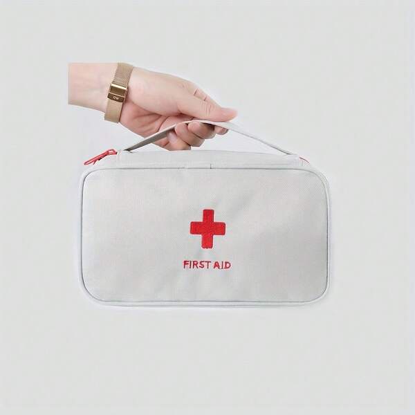 1pc Portable First Aid Bag, Zipper Lightweight Rescue Bag, Simple Medical Kit Multi-Functional Organizer. Compact Student Emergency Healthcare Box, Suitable For Outdoor Medicine Cabinet, Home And Travel Essentials