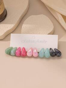 70 قطعة من طقم أقراط بشكل قطرات الماء الملونة، مناسبة للاستخدام اليومي والعطلات، إكسسوار يرفع المزاج