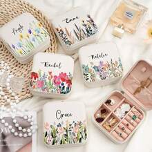 Personalized Leather Jewelry Travel Case With Name Custom Gift For Bridesmaid DIY Travel Jewelry Box Wedding Bridesmaid Gift Bride Gift Valentine's Day Gift - Multicolor - View 3