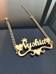 Bransoletka z imieniem i nazwiskiem, bransoletka z sercem, bransoletki z koroną, personalizowane bransoletki z literami dla kobiet i mężczyzn, łańcuszek kubański, biżuteria ze stali nierdzewnej, akcesoria na nadgarstek