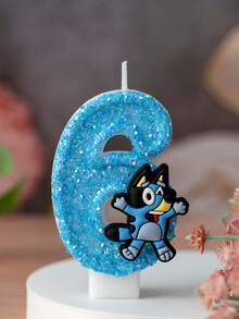 1 Stück Bluey kreative Zahlen 0-9 handgemachte Geburtstagkerzen Ein Jahr alt Digitale Geburtstagsdekoration Geschenk Weihnachtsdekoration Geschenke