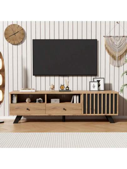 150*38*44cm TV Cabinet, Small St Cabinet Drawers, Lowboard 150cm Wide, 60 Inch TVs, Living Room In Wood