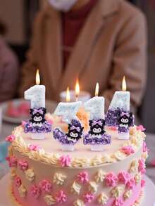 Sanrio 银白玉桂狗主题创意数字蜡烛氛围卡通生日派对蛋糕