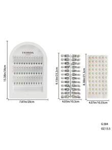 Diagramă magnetică de culori pentru unghii cu bandă de testare detașabilă pentru nail art, placă de afișare acrilică în formă de migdală pentru realizarea de mostre de unghii. - alb - Vizualizare 9