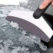 1 Pc Multi-Functional Car Windshield Snow & Ice Scraper - Heavy-Duty Black ABS Plastic Ice Remover, Ergonomic Non-Slip Handle With Serrated Blade, Compact Space-Saving Design, For Glass (No Scratches), Efficient Snow Shoveling/Ice Scraping/Deicing, All-In-One Winter Car Accessory For Cars/SUVs/Trucks, Ideal For Driveway/Windshield Winter Use, Perfect For Winter Driving/Snowy Days, All-Season Essential (Winter Focus) - Multicolor - View 2