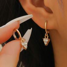 1 Pair Elegant Copper Zirconia Stone Devil's Eye Stud Earrings, Women's Earrings, Suitable For Daily, Party, Holiday Wear, Women's Jewelry