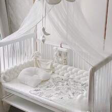 1pc Newborn Baby Bed Rail Soft Bumper Pad, Child Crash Pad, Braided Crib Guardrail - Multicolor - View 24