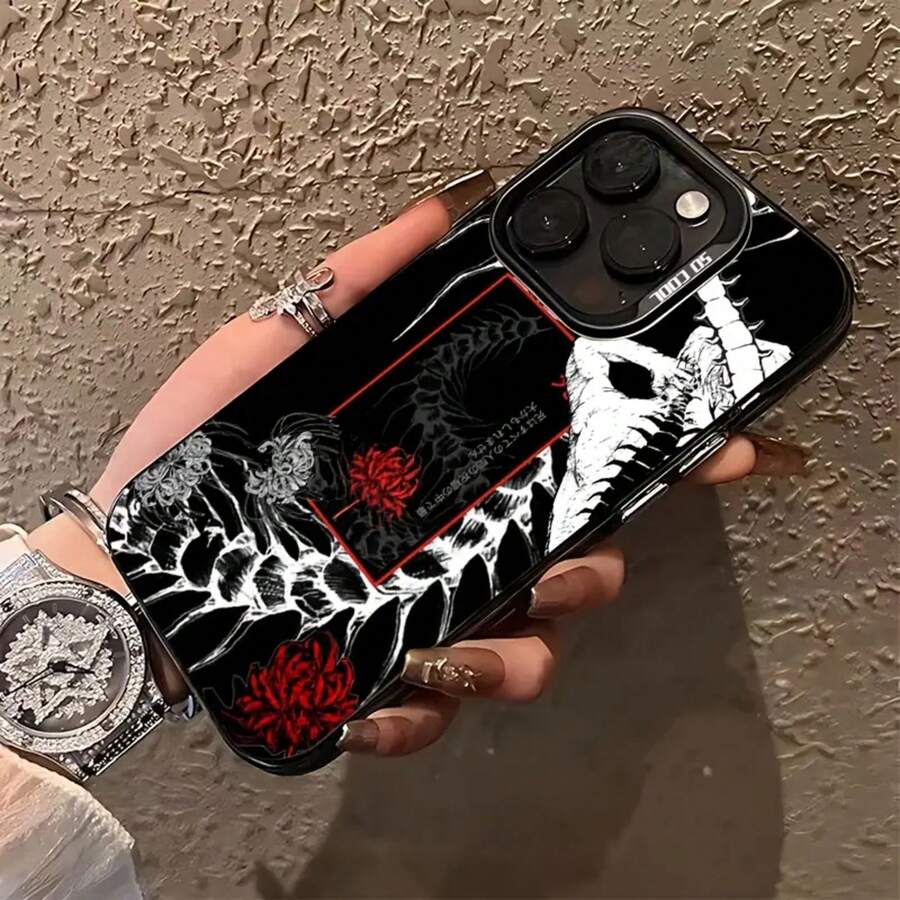 Funda de teléfono Tokyo Anime Ghoul compatible con iPhone 16, 15, 14, 13, 12, 11 Pro Max, X, XR, XS Max, 8, 7 Plus, con una parte trasera mate a prueba de golpes. - Plateado - Ver 1