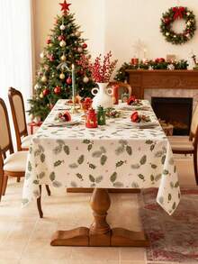 1 khăn trải bàn Giáng sinh, họa tiết quả thông xanh, khăn trải bàn ăn hình chữ nhật, khăn trải bàn tròn, họa tiết tre 3D, có thể giặt bằng máy, bàn cà phê, vỏ tủ, đồ trang trí ngày lễ, đồ trang trí nhà cửa, thích hợp cho các buổi tụ họp, bữa tối, ngày lễ, tiệc tùng, quà tặng Giáng sinh, đồ trang trí năm mới, đồ trang trí mùa thu - Quả thông xanh - Xem 7
