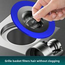 Núcleo de drenaje de piso de baño de acero inoxidable anti-olor con colador de cabello - Adecuado para ducha y lavabo, evita el atascamiento y el reflujo, fácil de limpiar, colador de cabello de drenaje