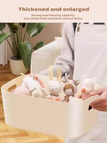 1/3 piezas Cesta de almacenamiento de plástico minimalista de mano, caja organizadora de gran capacidad para dormitorio, dormitorio, cocina, baño, escritorio - Multicolor - Ver 4