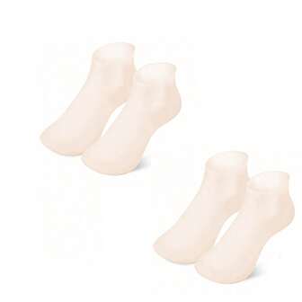 硅胶袜子2双装女士足部护理袜防干燥开裂保湿全脚袜适合干裂足部（杏色）
