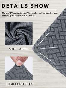 1pc Solid Color Jacquard Stool Cover, All-Season Universal Home Use Removable Washable Thickened Fleece Elastic Home Decor Footstool Cover - Dark Grey - View 5