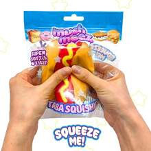 Taba Squishy - Burger (Jumbo) Large, 3.5" Super Soft & Sticky Layered TABA Squishies - Squish, Squeeze, Great For Stress Relief - Sensory / Fidget Play Food Squishy Toys For And Adults, Toys - Xúc xích - Xem 5