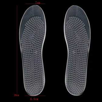 Foot care 1 Pair Silicone Transparent Self-Adhesive Massage Shock Absorbing Non-Slip Sports Shoe Insoles, Cushion Insoles For Running, Hiking, Casual Wear