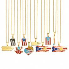 قلادة بسحر بورتوريكو قطعة واحدة للنساء والفتيات من الفولاذ المقاوم للصدأ، مع زهور الهيبسكوس من هاواي وجوام وجوادلوب وماييوت