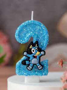 1 Stück Bluey kreative Zahlen 0-9 handgemachte Geburtstagkerzen Ein Jahr alt Digitale Geburtstagsdekoration Geschenk Weihnachtsdekoration Geschenke