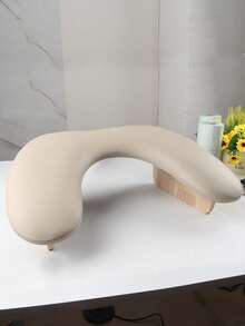 Coussin de main pliant biseauté pour manucure, coussin de repos pour les mains en forme de papillon, coussin de pilier pour les deux mains pour la table de manucure (Café)