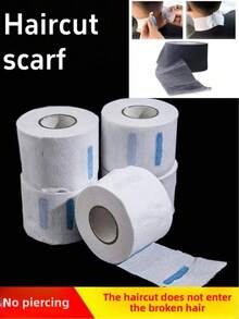 1/5 Piezas Tiras de cuello Herramientas de corte para peluqueros profesionales, Tiras de cuello desechables para peluquería, Suministros de barbería, Blanco - Blanco - Ver 1