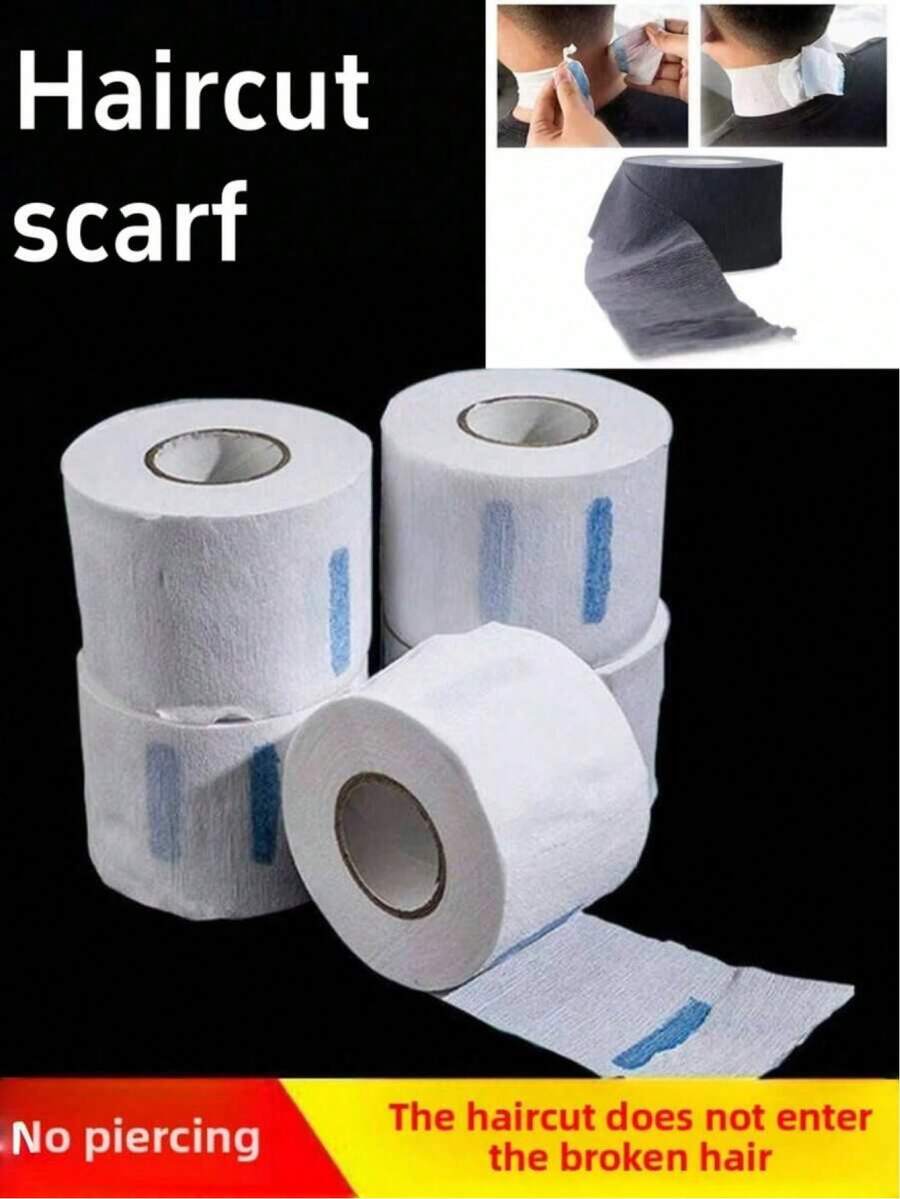 1/5 Piezas Tiras de cuello Herramientas de corte para peluqueros profesionales, Tiras de cuello desechables para peluquería, Suministros de barbería, Blanco - Blanco - Ver 1