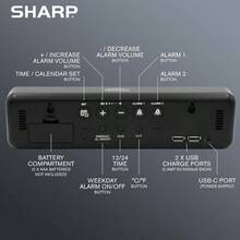 - Reloj despertador digital de gran visualizacin para sala de estar, oficina, recmara, fecha y temperatura interior, configuracin de alarma de fin de semana y da laboral, funcin de - Multicolor - Ver 5