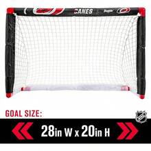 Conjuntos de Mini Hockey de la  de Franklin Sports - Conjunto de Combo de Portería de Hockey de Rodilla, Pelota y 2 Palos de Hockey - Red de Portería Mini - Conjuntos de Hockey Oficiales de la - Huracanes de Carolina - Ver 6