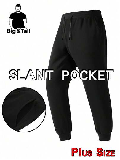 Calças de Outono e Inverno Plus Size para Homens com Veludo Fino, Pernas Largas e Amarração Sanitária Xiyin, Calças de Marca Masculina, Calças Esportivas e Casuais Quentes