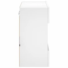 vidaXL Armadio da parete per TV con luci a LED bianco 58,5x30x60,5 cm - Bianco - Visualizzare 9