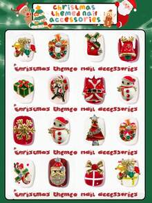 KIRAME 50pcs/100pcs/200pcs Nail Art Charms Mixed Alloy For Christmas Designs,DIY Nail Art At Home,Nails Salon,Nail Suppliers, Christmas Nail, New Year,Festival Gifts