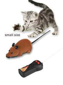 遥控毛绒玩具仿真老鼠，逗弄宠物，奶酪遥控器，电池供电互动玩具，恶作剧惊喜 - 彩色 - 查看 8