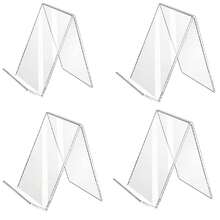 Suporte de acrílico transparente para livros, suporte para livros transparente para armazenamento em mesa, leve e com suporte para biblioteca, escritório e uso no varejo