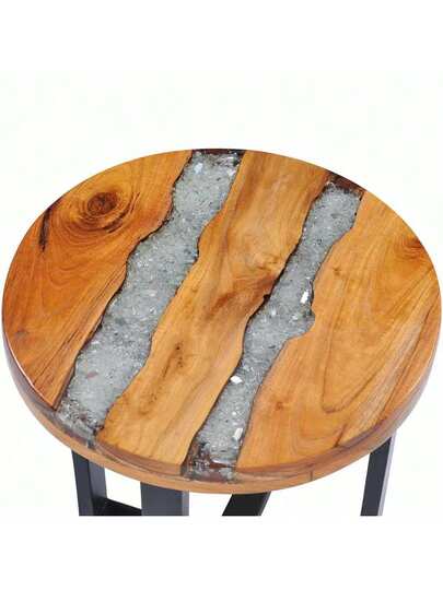 VidaXL Coffee Tafel 40x45 Cm Solid Teak Polyresin view 11