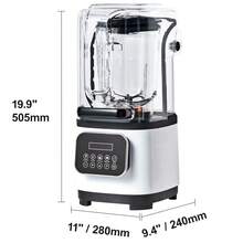 Professional Blender With Shield, Commercial Countertop Blenders, 2L Jar Blender Combo, Stainless Steel 9 Speed & 5 Functions Blender, For Shakes, Smoothies, Peree, And Crush Ice, White - White - View 10