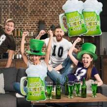 St. Patrick's Day Balloons Beer Mug And Glass Foil Balloons For St. Patrick's Day Party Decorations 3pcs - 啤酒杯氣球 - 查看 6