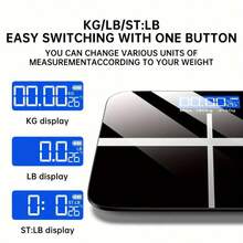 396 Pound Ultra-High Load Weight Scale, High-Precision Intelligent Digital Bathroom Scale, Convertible Pounds/Kilograms, Multifunctional Temperature Display, High-Definition LCD Display, Ultra Wide Platform And Large Capacity, Suitable For Home, Dormitory, Gym Or Office Use - Black - View 3