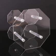 1 pieza, Estante de almacenamiento de cosméticos de acrílico transparente - Soporte de exhibición de varios niveles en forma octagonal, trapezoidal y circular, adecuado para tiendas de cosméticos, mostradores de belleza, almacenamiento de brochas de maquillaje y unidades de exhibición transparentes. - Transparente - Ver 6
