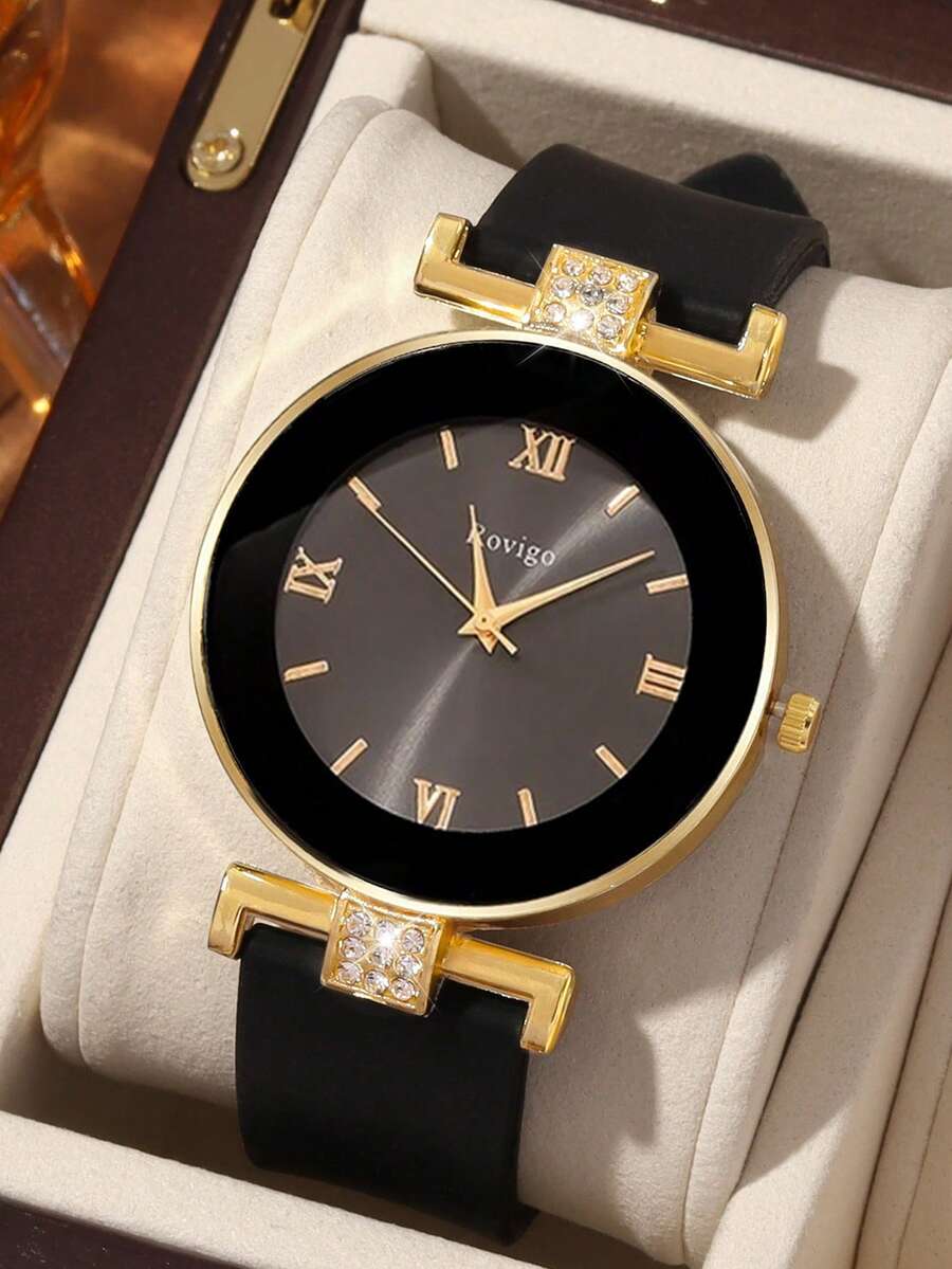 DQG 1 Fashionable And Women's Round Tape Quartz Watch With Versatile Round Digital Dial, Perfect For Daily Wear, Dinner Parties, And Other Occasions To Decorate The Wrist.