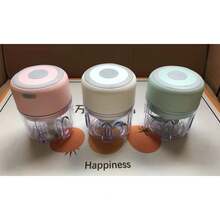 [Rechargeable Garlic Chopper] USB Rechargeable 250ml Electric Mini Garlic Chopper - Stainless Steel Blade, Round Cup, Safety Switch, 3600 RPM - For Ginger, Vegetables, And Meat Grinding