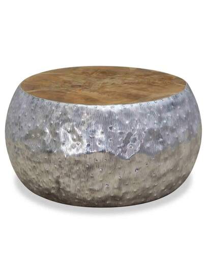 VidaXL Coffee Tafel 60x60x30 Cm Aluminum Teak Wood view 6