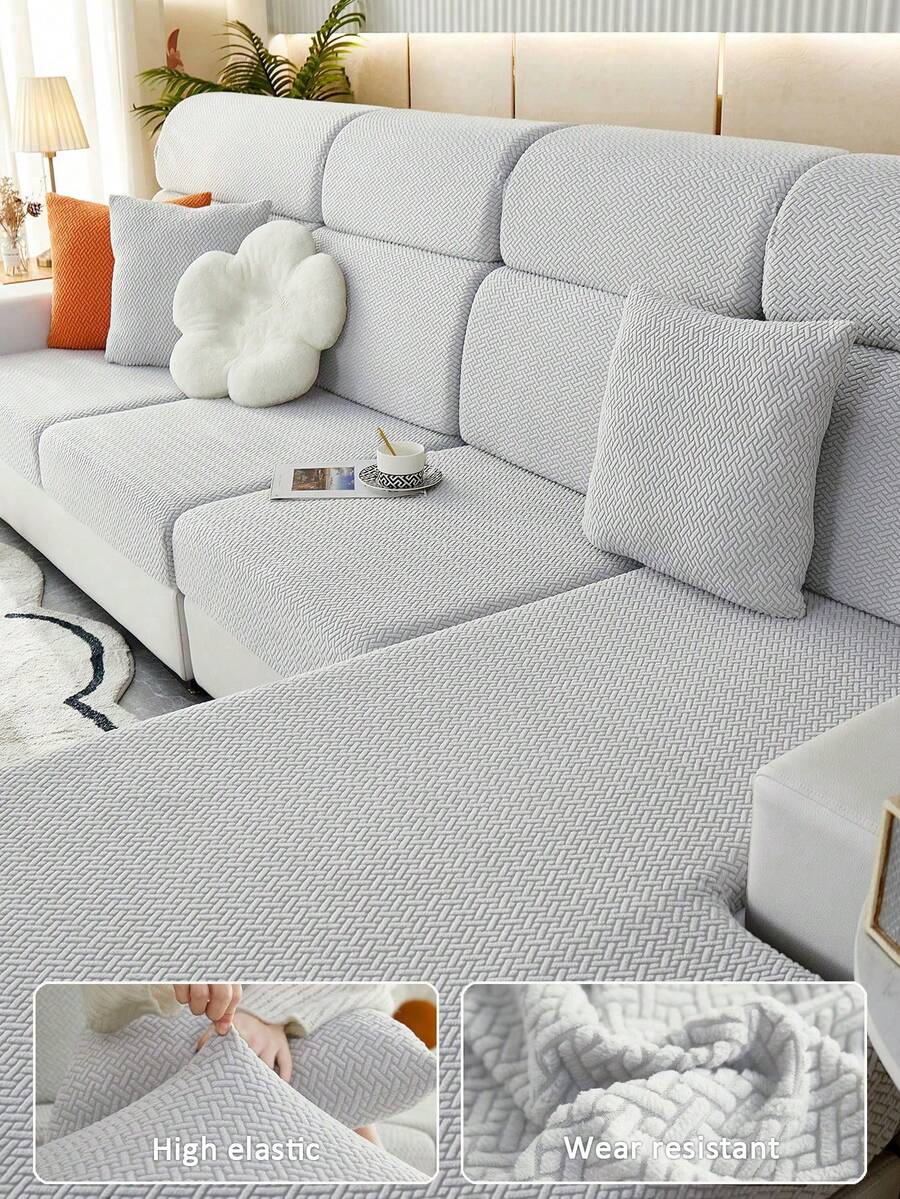1 buc. Husă de pernă pentru canapea din pluș, culoare solidă, husă de canapea din catifea elastică minimalistă modernă, potrivită pentru uz casnic în sufragerie