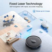 Lubluelu B40 Smart Navigation 6500Pa Robot Vacuum Cleaner And Mop App Control 14 No-Go Zones LiDAR Laser Navigation - UK Plug(220-240V) - View 3