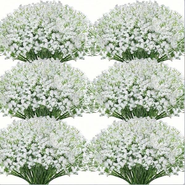 120 Stück Künstliche Atemblumen mit echter Berührung - oxidationsbeständig, Großpackung mit Stielen für Heim- und Bürodekoration, perfekt für Hochzeiten, Geburtstage, Brautduschen und Outdoor-Bereiche