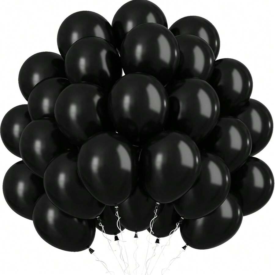 Black Balloons 5 Inch Small Balloons 60 Mini Round Matte Latex Balloons For Balloon Arch Garland Black Birthday Party Wedding Decoration Graduation - Multicolor - View 1
