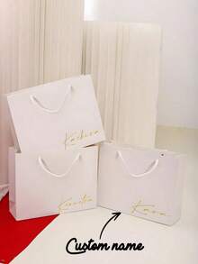 1pc Gift Bag, Custom Wedding Bridesmaids Gift Bag, Custom Name Wedding Gift Box, Bachelor Party Bag, Welcome Gift Bag, Large Capacity Wedding Party Gift Bag, Engagement Gift Bag, Elegant Gift Bag, Graduation Gift Bag, Employee Gift Bag, Valentine's Day, Birthday Gift Bag, Ideal Gift For Bridesmaids Gifts Unique, Personalized, Ideal Gifts For Him, Living Room, Home, Tea Room, For Anniversaries, For Graduation, For Weddings - Multicolor - View 12