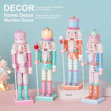 30厘米木制胡桃夹子士兵摆件，手工糖果系列雕像装饰品，适用于家居、办公室、圣诞礼物、节日装饰 - 彩色 - 查看 5