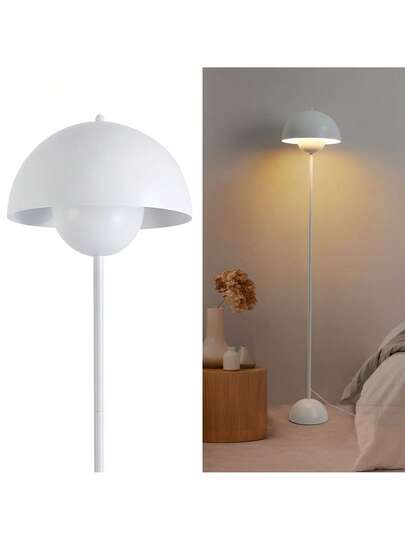 Alpinaluz Classic Wit Nordic Vloer Lamp Parabolic Shade Base, E27 Socket Living Room, Dining Bedroom